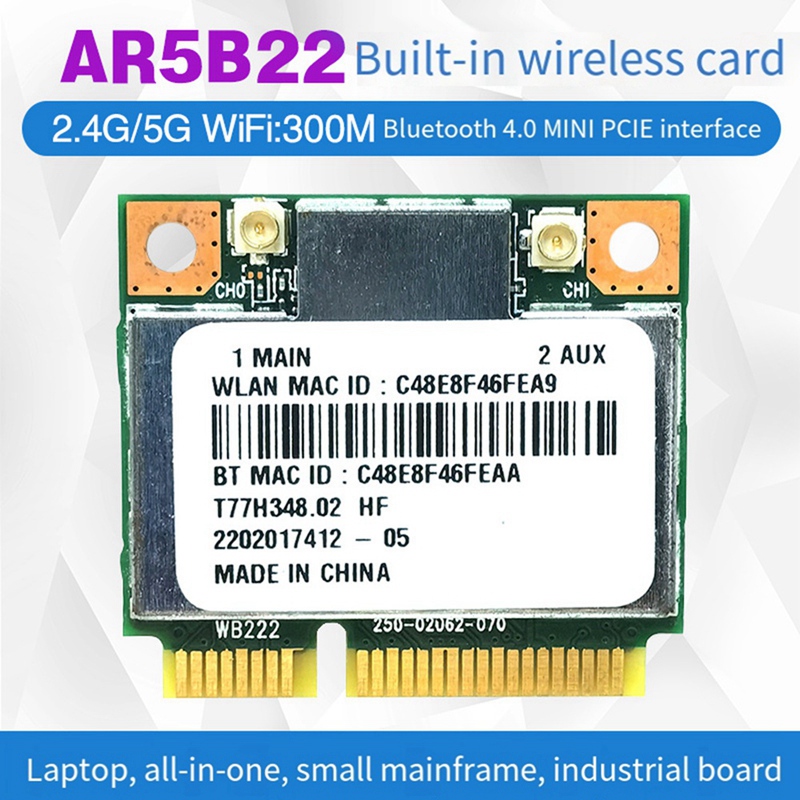 AR5B22 AR9462 Scheda WiFi + An - Antenna 2.4Ghz recensione e prezzo