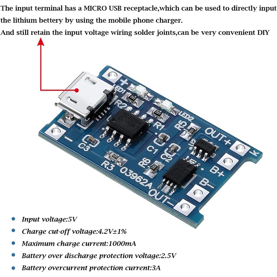 20 pz TP4056 1A 5 V Batteria A - Tp4056 Module recensione e prezzo